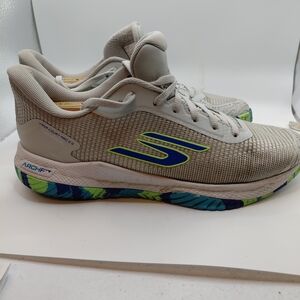 Skechers Kids' Gray Sneakers with Blue and Green Accents